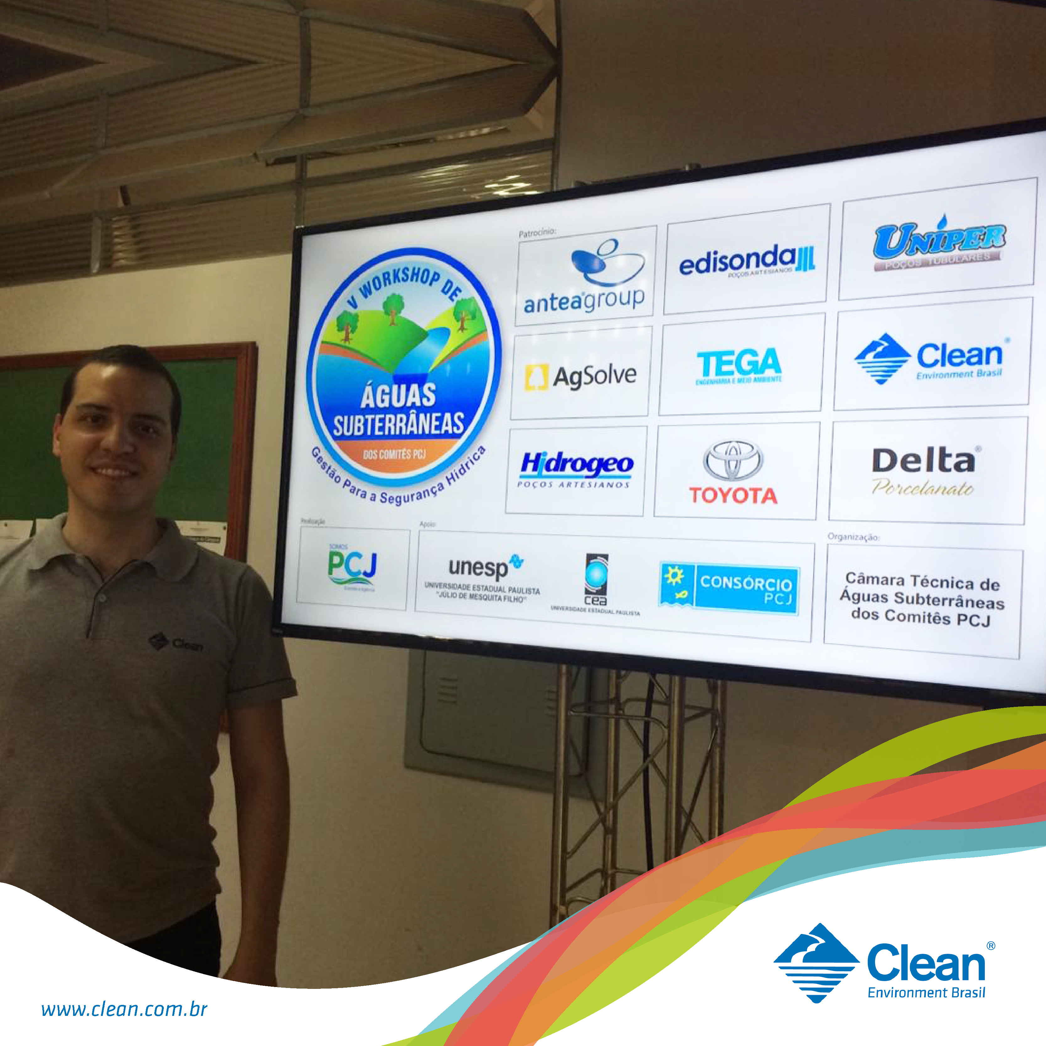 A Clean marcou presença no V Workshop de Águas Subterrâneas dos Comitês PCJ (Rios Piracicaba, Capivari e Jundiaí).